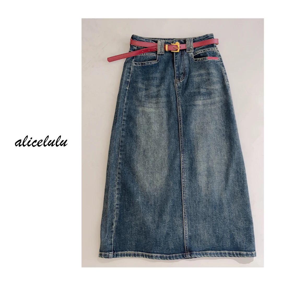 1 ALICE “单宁舞步”半身裙 皮质腰带 优雅复古 S621696T