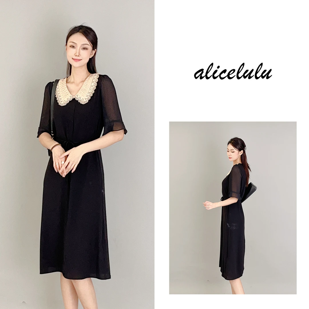 3 ALICE “夏夜晚风”连衣裙 蕾丝翻领 轻柔透气 S1033910W