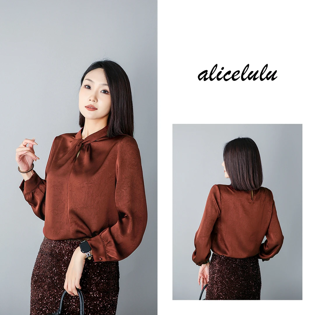 6 ALICE “古色古香”衬衫 肌理缎感 优雅端庄 S2139273T
