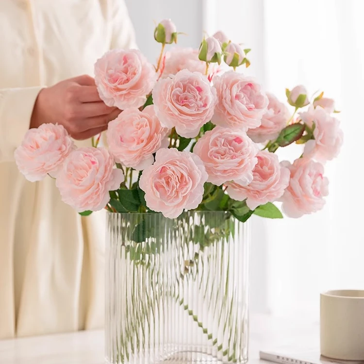 仿真仿真花假花家居客厅花瓶逼真干花花束餐桌面插花摆件轻奢花艺