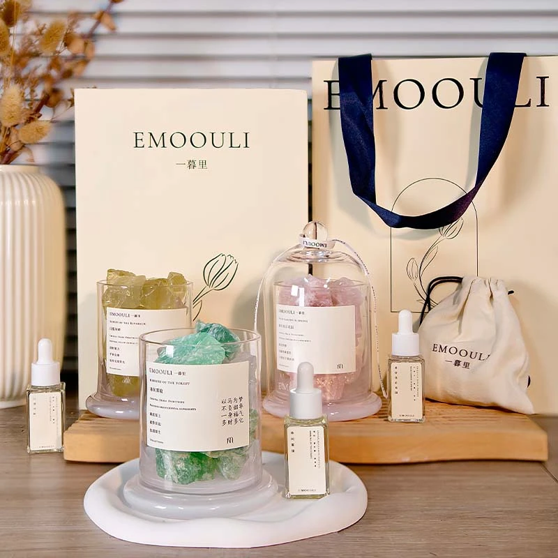 EMOOULI/一暮里吸收无火香薰晶石礼盒郁金香除味家里晶石精油香氛