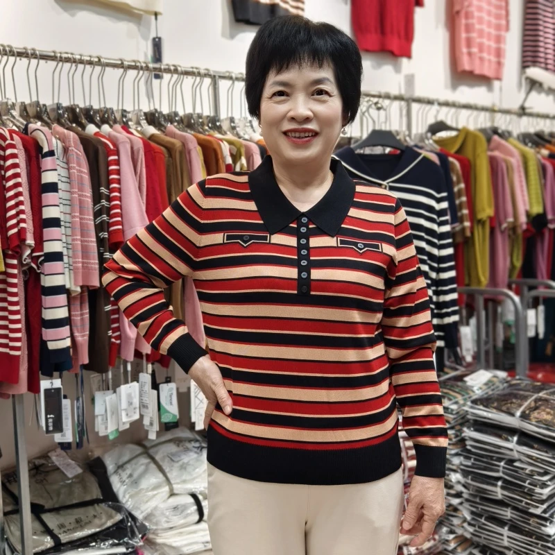 【善雅中老年女装】24秋冬新款时尚百分百莱赛尔上衣中老年妈妈装