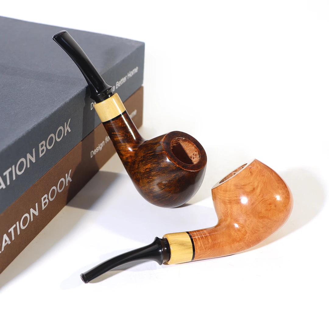 Mina 光面大苹果 石楠木烟斗硫化橡胶烟嘴