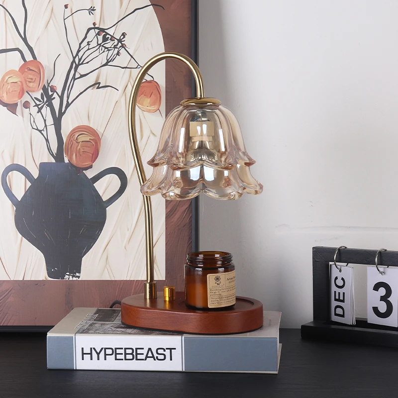 铃兰香薰灯融蜡灯无明火台灯卧室床头灯小夜灯礼物灯香薰氛围灯