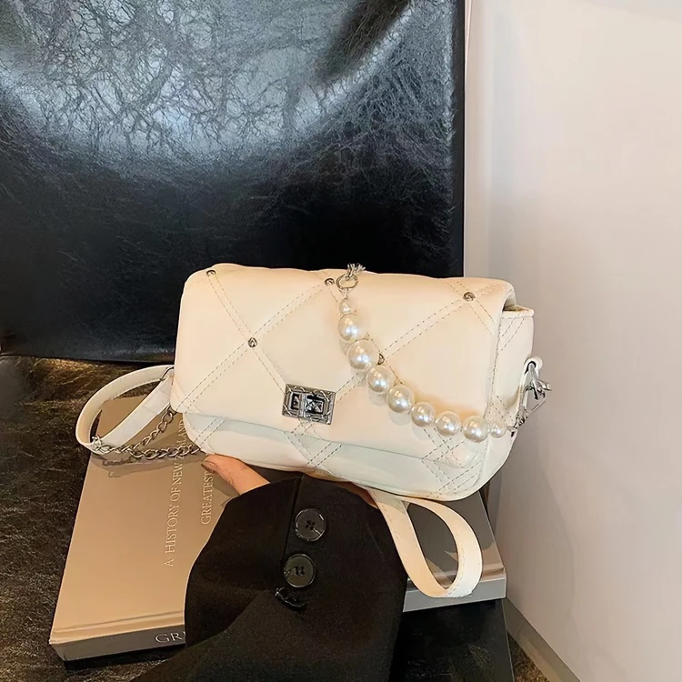 高级感洋气小包包女2024新款夏天百搭链条斜挎包单肩腋下包小方包