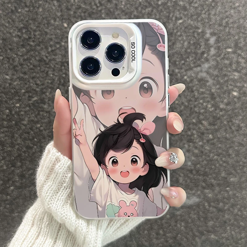 手势女孩手机壳适用全型号苹果15/华为/小米/vivo/三星/oppo/荣耀