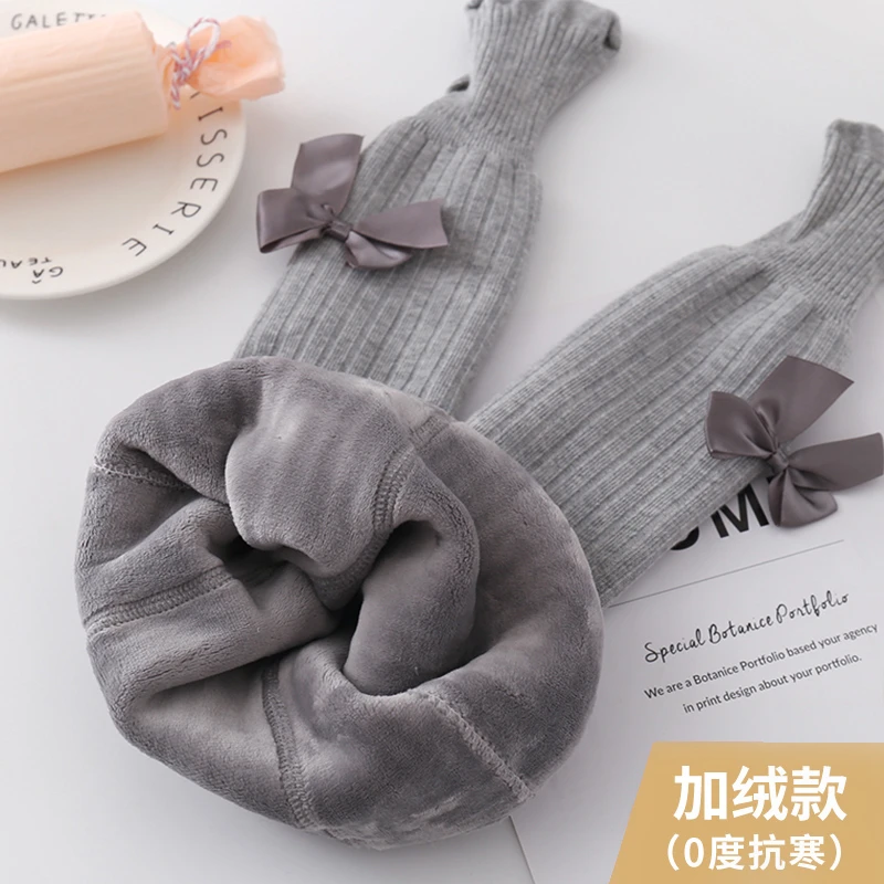 儿童打底裤秋冬季加绒加厚女童外穿白色连裤袜宝宝大PP连体袜长裤