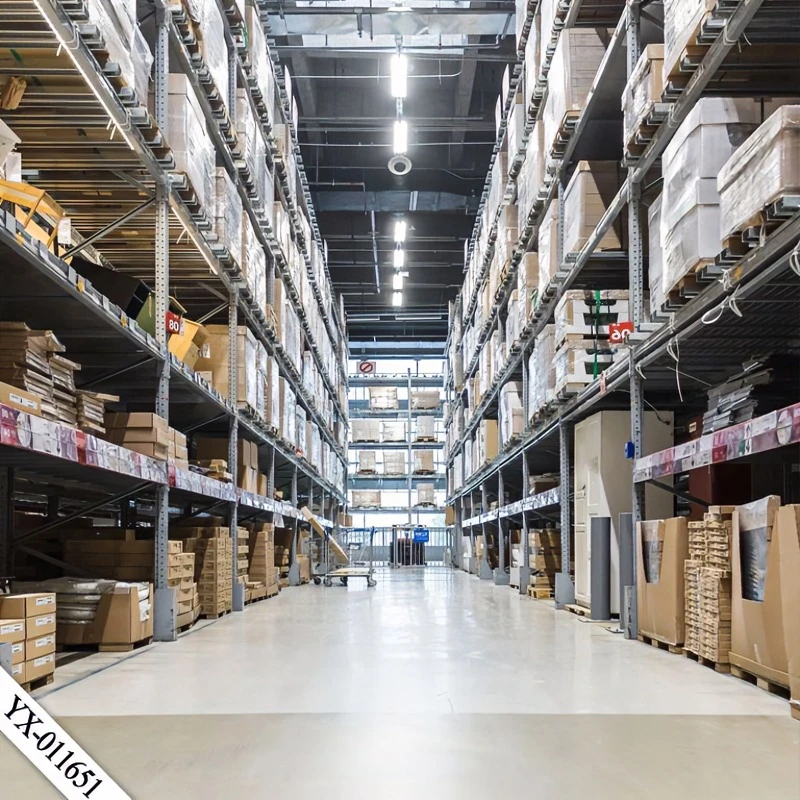 逼真高清仓库背景立体直播背景布主播间拍照装饰库房货架背景墙布