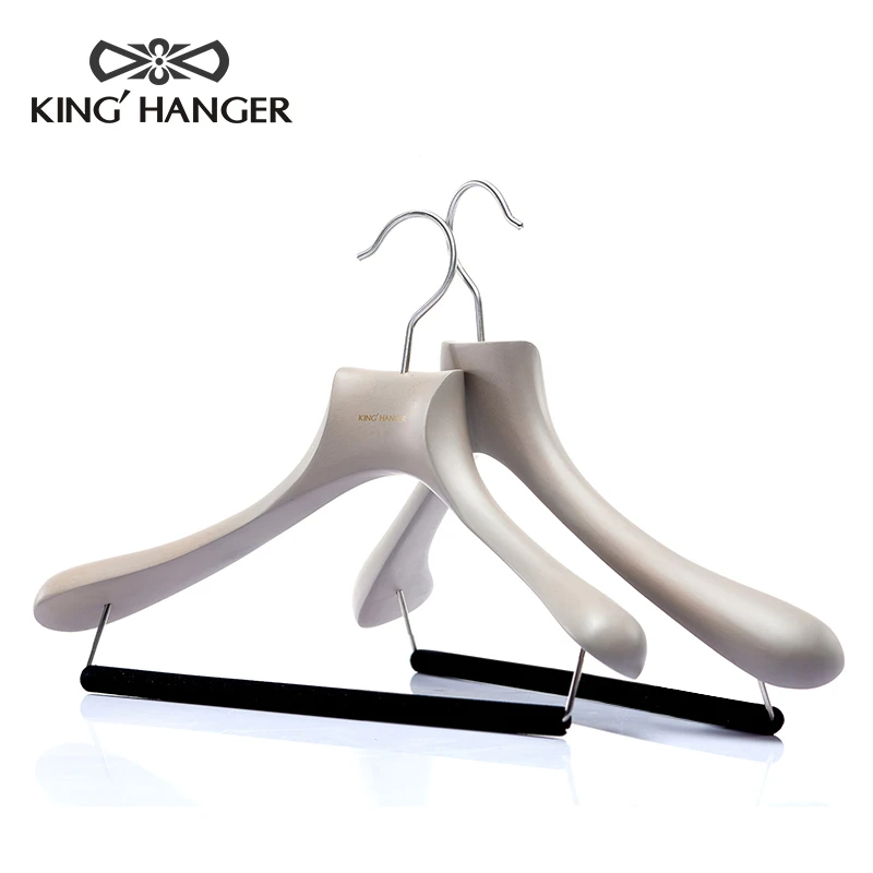 金领结高档木衣架灰色实木木质衣撑轻奢衣帽间衣柜专用高级感衣挂