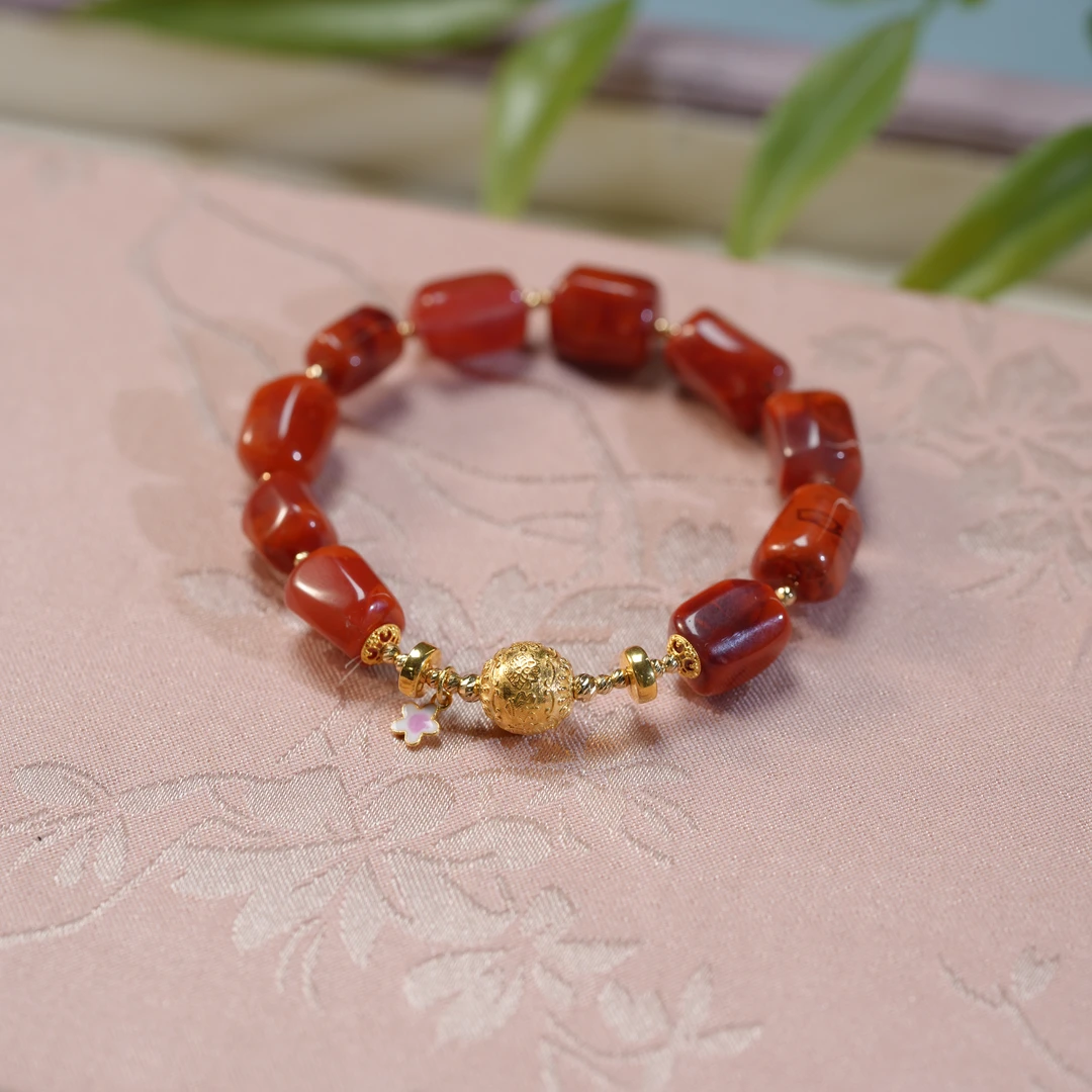 【千凝】南红18K金设计款手串多样性发其一