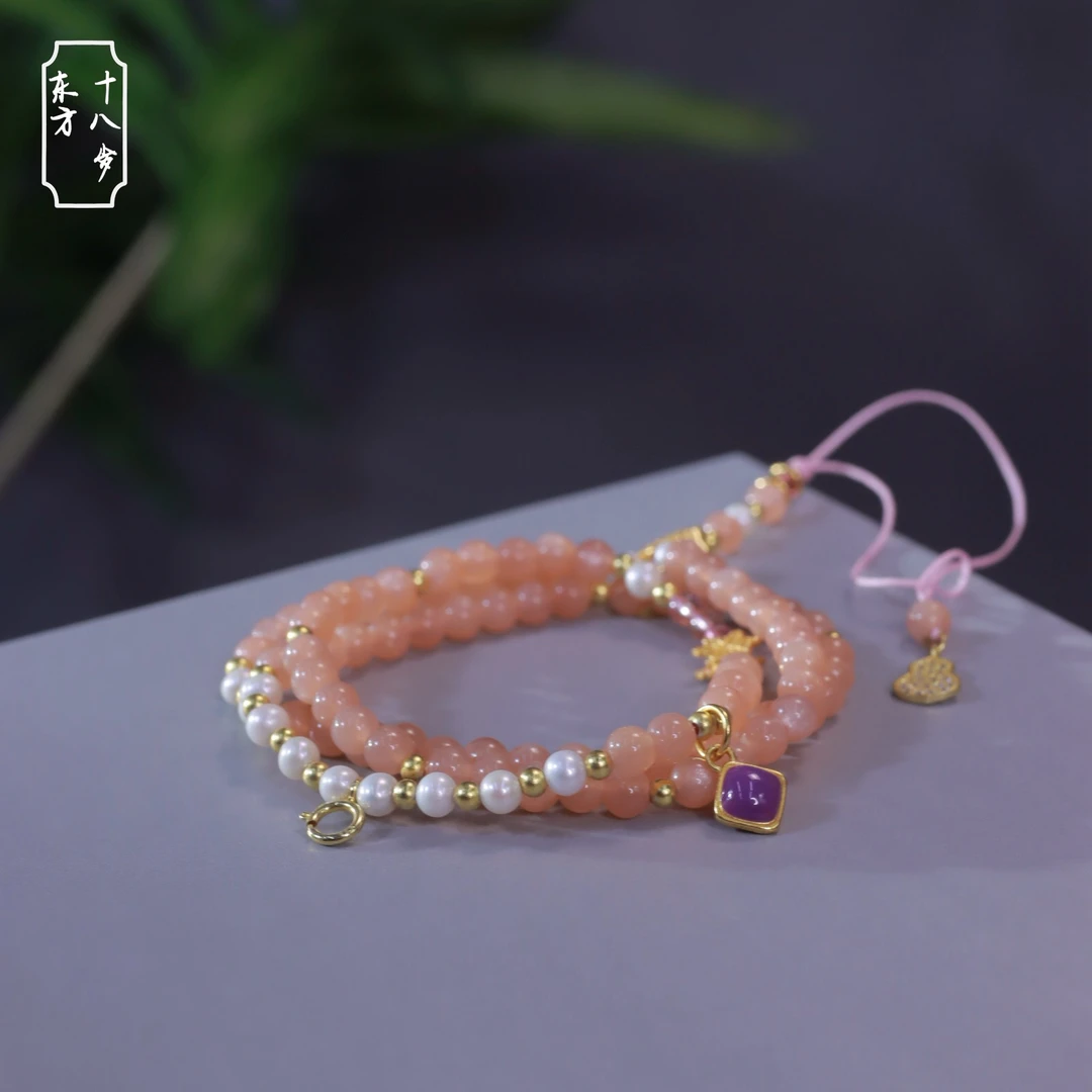 日光石太阳石S925银项链万能链【扑流萤】