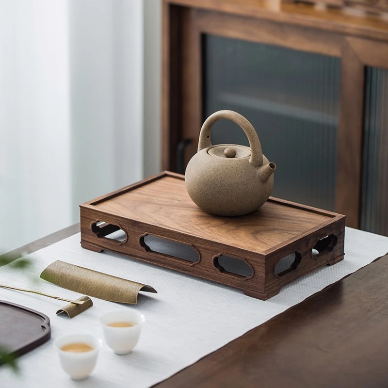 北美黑胡桃 海棠承盘 玄关木制办公客厅简约木质榉木遥控置物防尘