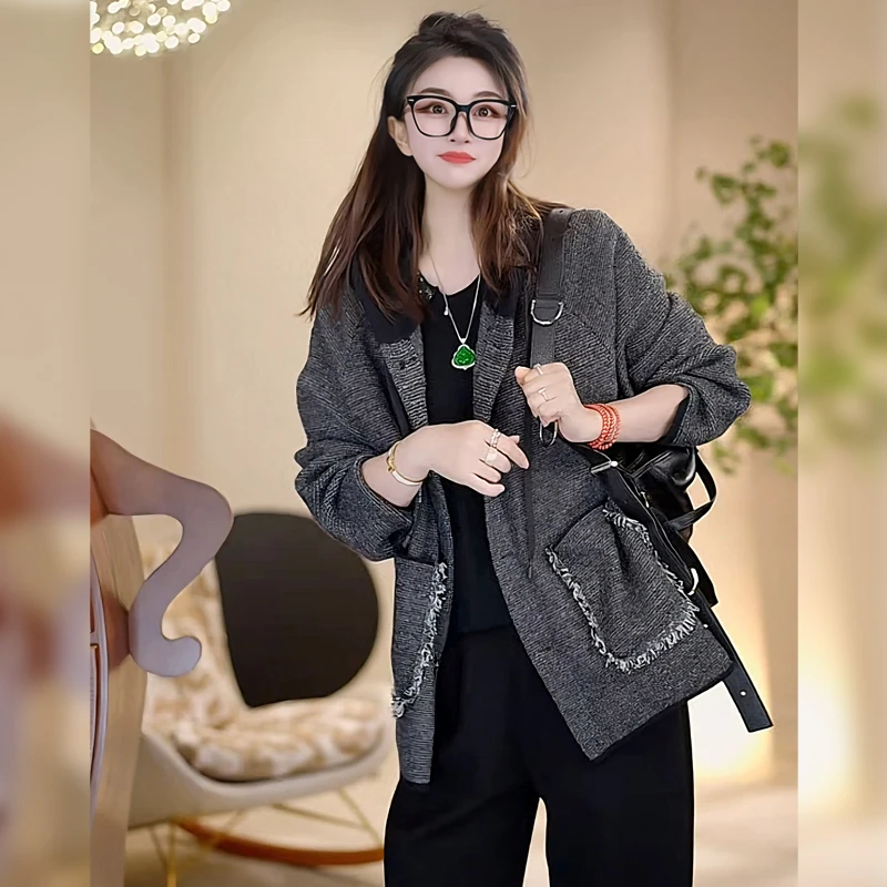 【Linda姐高端线】秋冬新款气质轻奢百搭连帽短外套AW4WDW0122