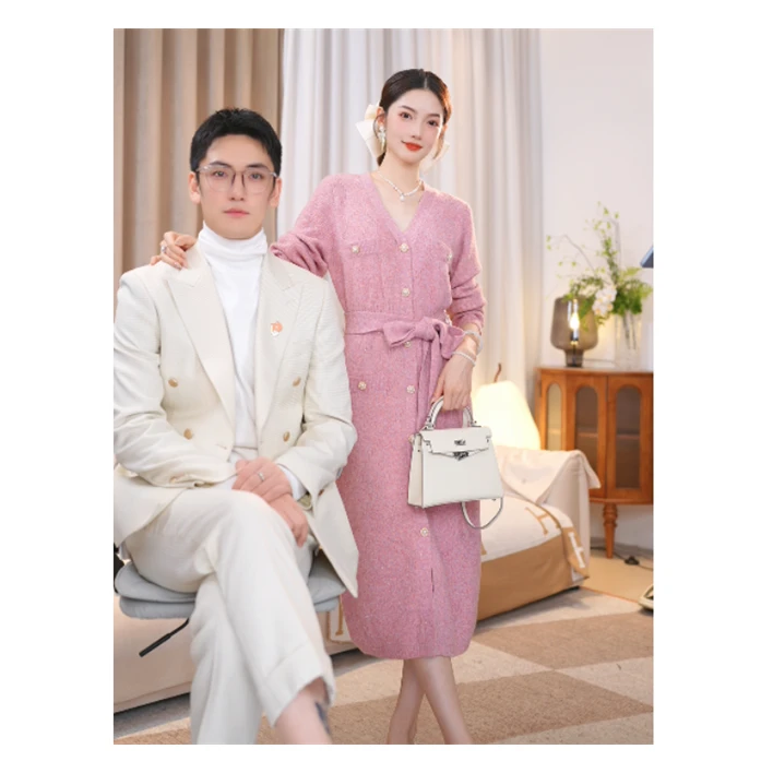 CHAO MEI 【虞美人】秋冬时尚新款轻奢高端女装连衣裙子TF3LZZ001