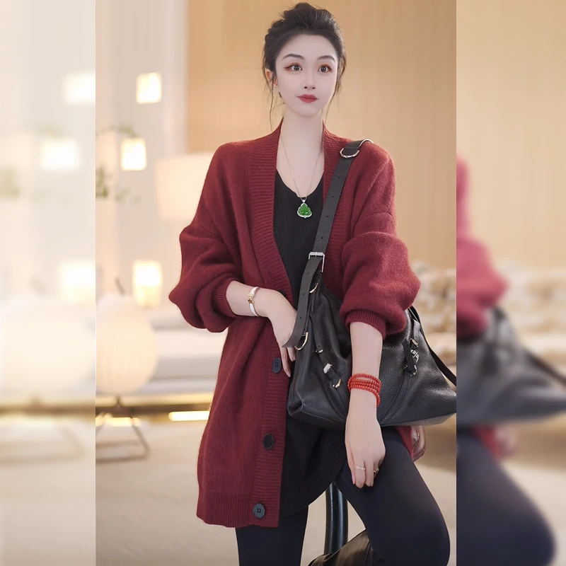 【Linda姐高端线】秋冬新款气质高档针织开衫外套AW4ZKS0008