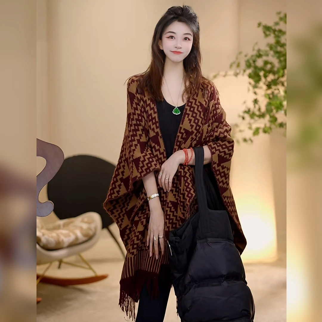 【Linda姐高端线】秋冬时尚洋气保暖百搭披肩女士围巾AW4ZKS0074