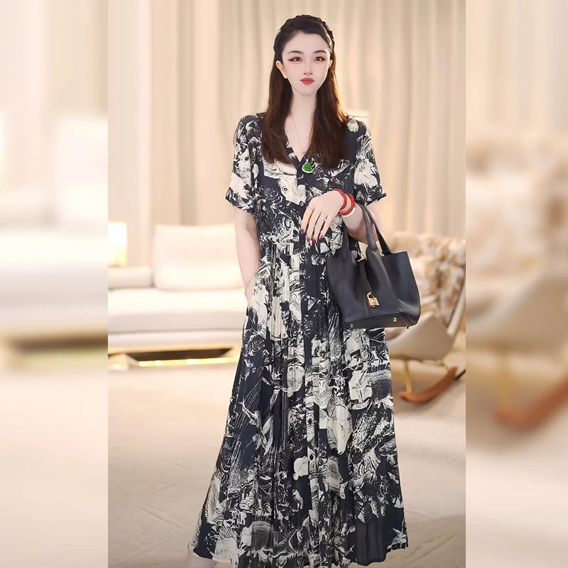 【Linda姐高端线】时尚复古气质优雅贵气显瘦连衣裙AS4LYH1355