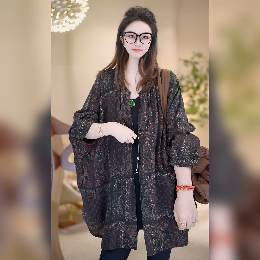 【Linda姐高端线】秋冬复古贵气高档慵懒宽松上衣衬衫AW4SCS0011