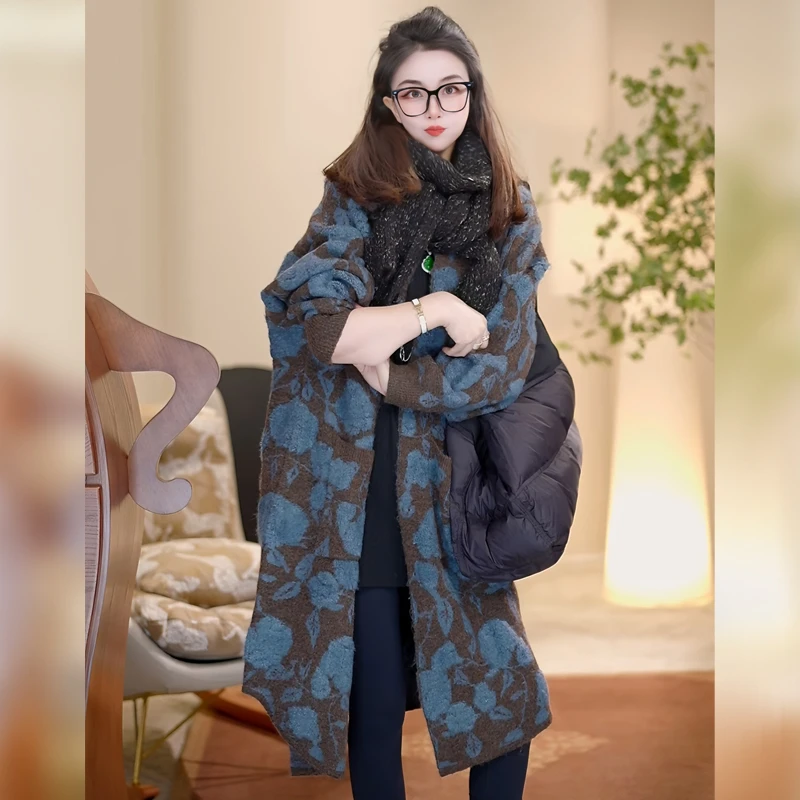 【linda姐高端线】秋冬复古贵气高档提花针织开衫外套AW4ZKS0115