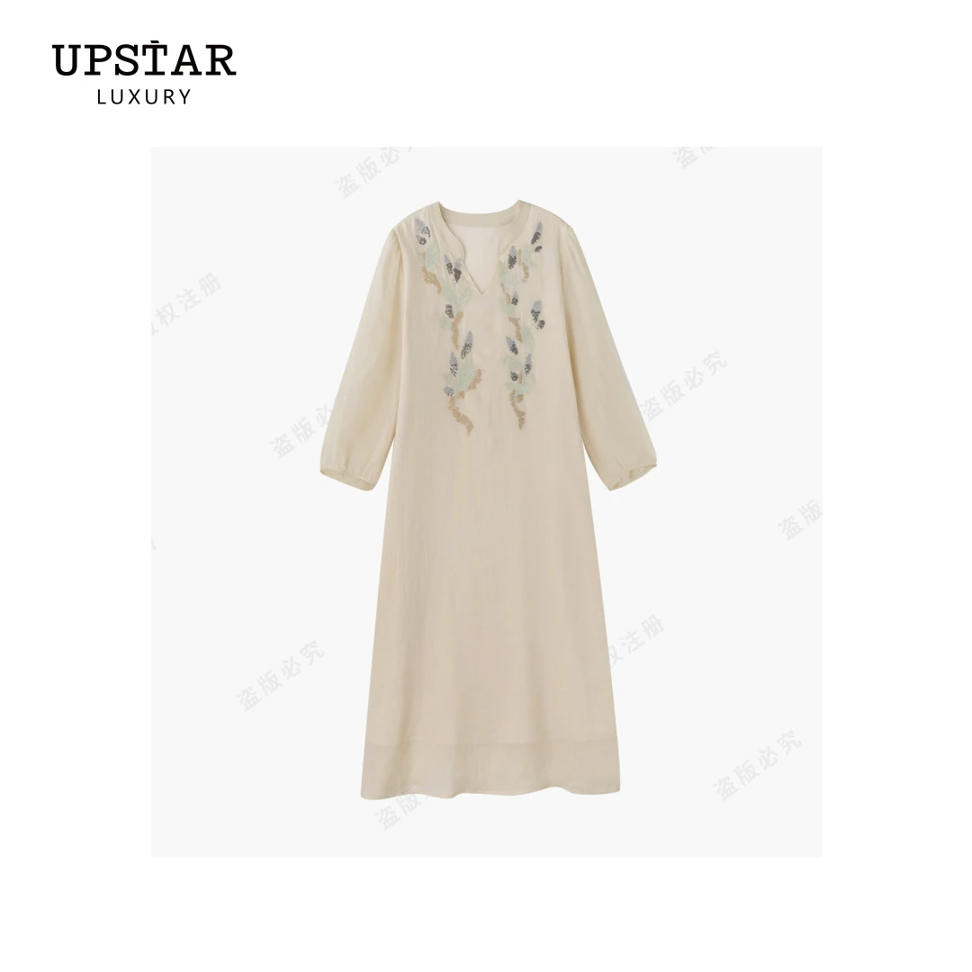 【Linda姐高端线】新款国风气质轻奢高级刺绣文艺连衣裙子LA4LJS047