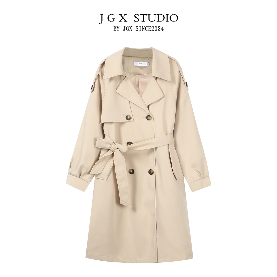 秋季新款小众设计感英伦风衣长短款风衣外套9001-5