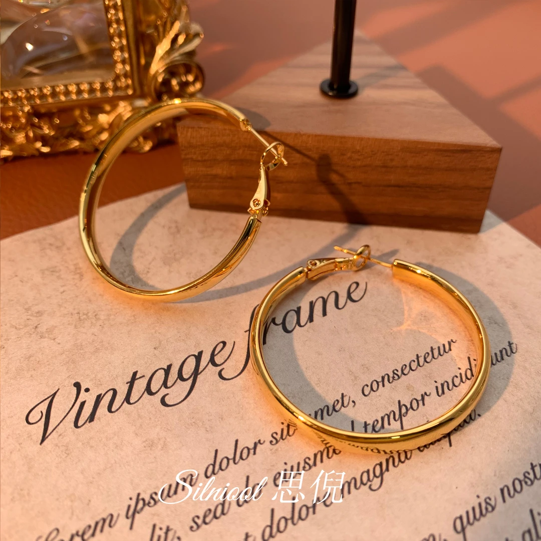 铜合金耳饰 时尚大气高级轻奢百搭个性耳饰耳圈2821