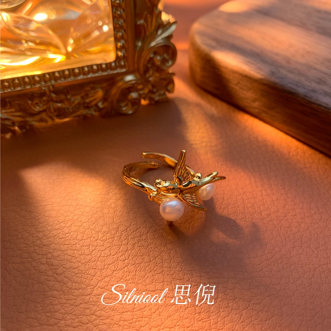 铜合金戒指 百搭中古气质款小鸟个性手工开口戒2854