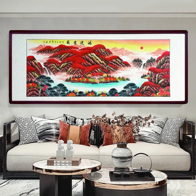 李丽英老师纯手绘国画作品，鸿运当头，六尺