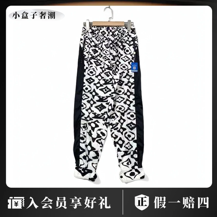 95新 LouisVuitton/路易威登 yf965  黑白印花logo慢跑裤 36码