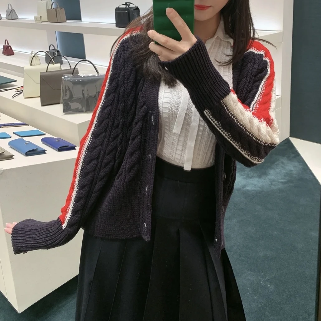 THOMBROWNE wc0036 红蓝拼接开衫 4码 市场价9800 95新