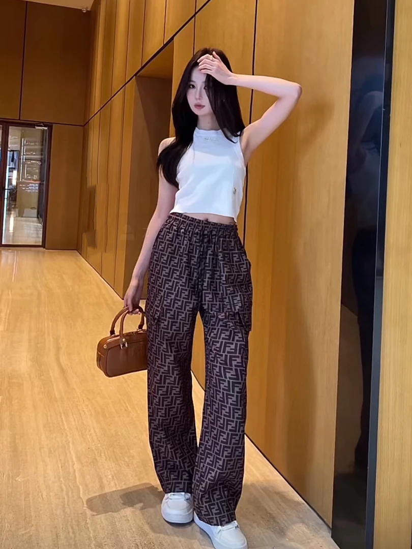 22837 fendi 芬迪 棕色老花休闲裤 48码 9300 95新