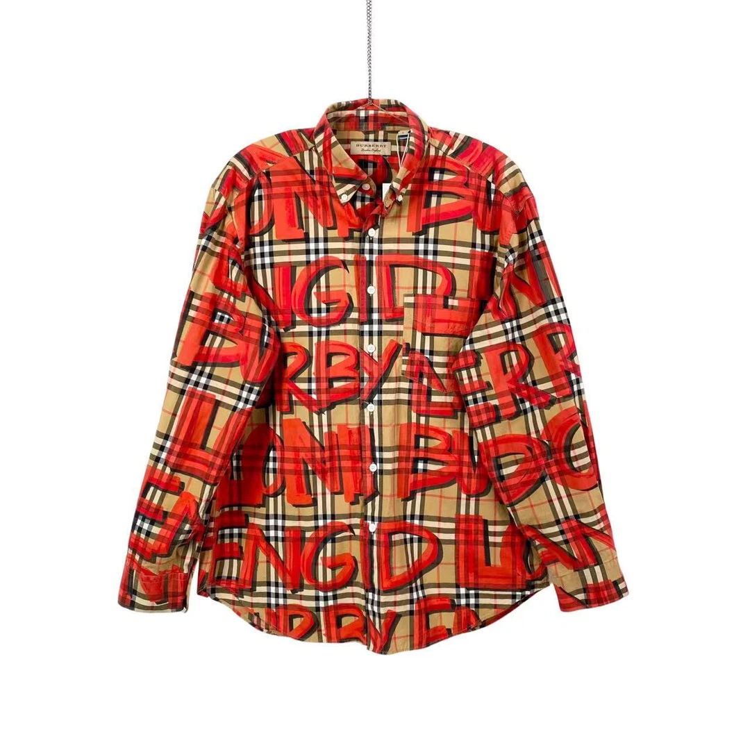 BURBERRY/博柏利 ql0022 字母格纹衬衫 l码 5100 95新