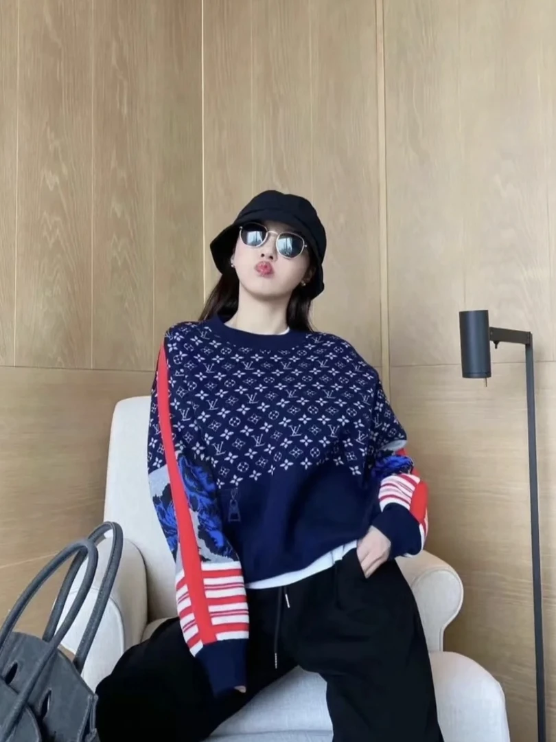 LouisVuitton/路易威登 16943 老花拼接毛衣 s码