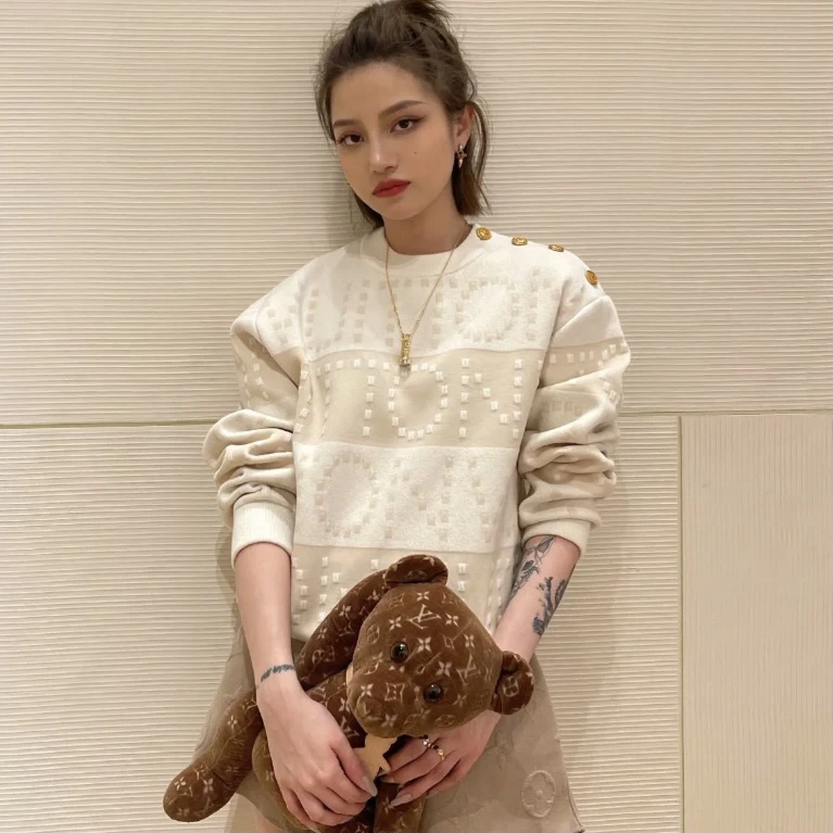 LouisVuitton/路易威登23169  条纹老花圆领针织卫衣 XS码