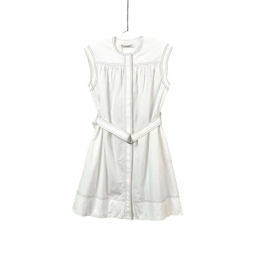 95新 Givenchy/纪梵希 aa零三二八 棉 白色连衣裙 34码 95新