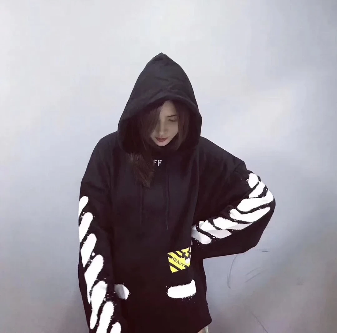 黄标OFF WHITE ow 泼墨帽衫 XS-L码 吊牌 未使用 工价3500