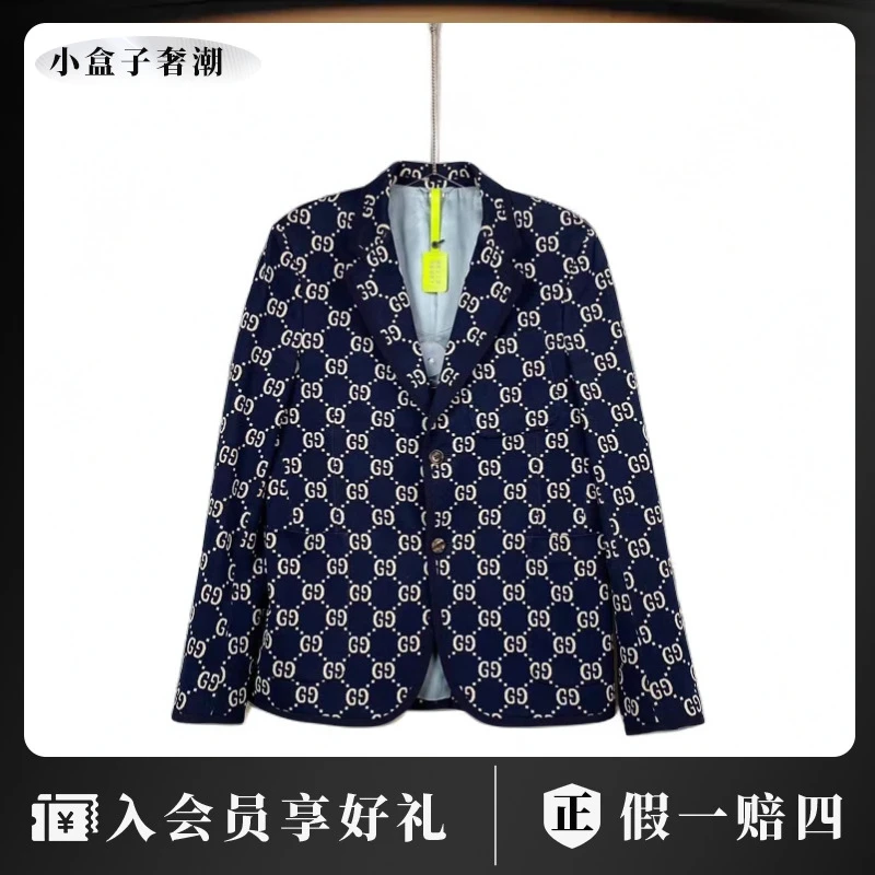 95新 GUCCI/古驰  22445 棉 老花满印西服 48码  95新 微瑕