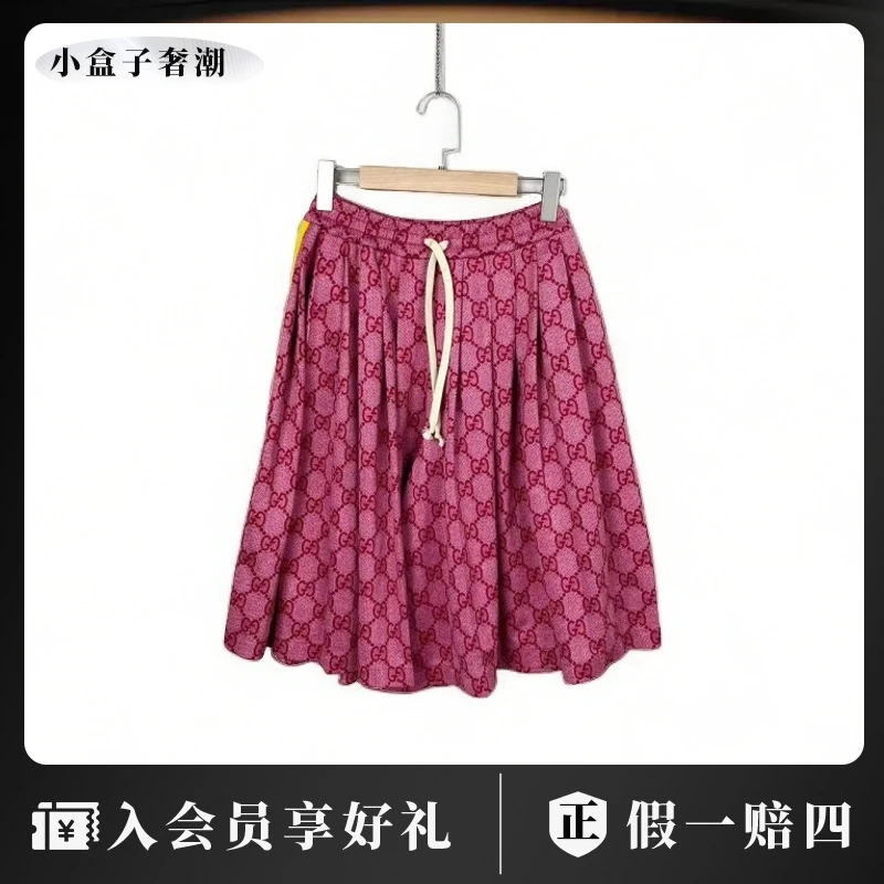 GUCCI/古驰 16012 粉色老花满印裙裤 xs码  95新