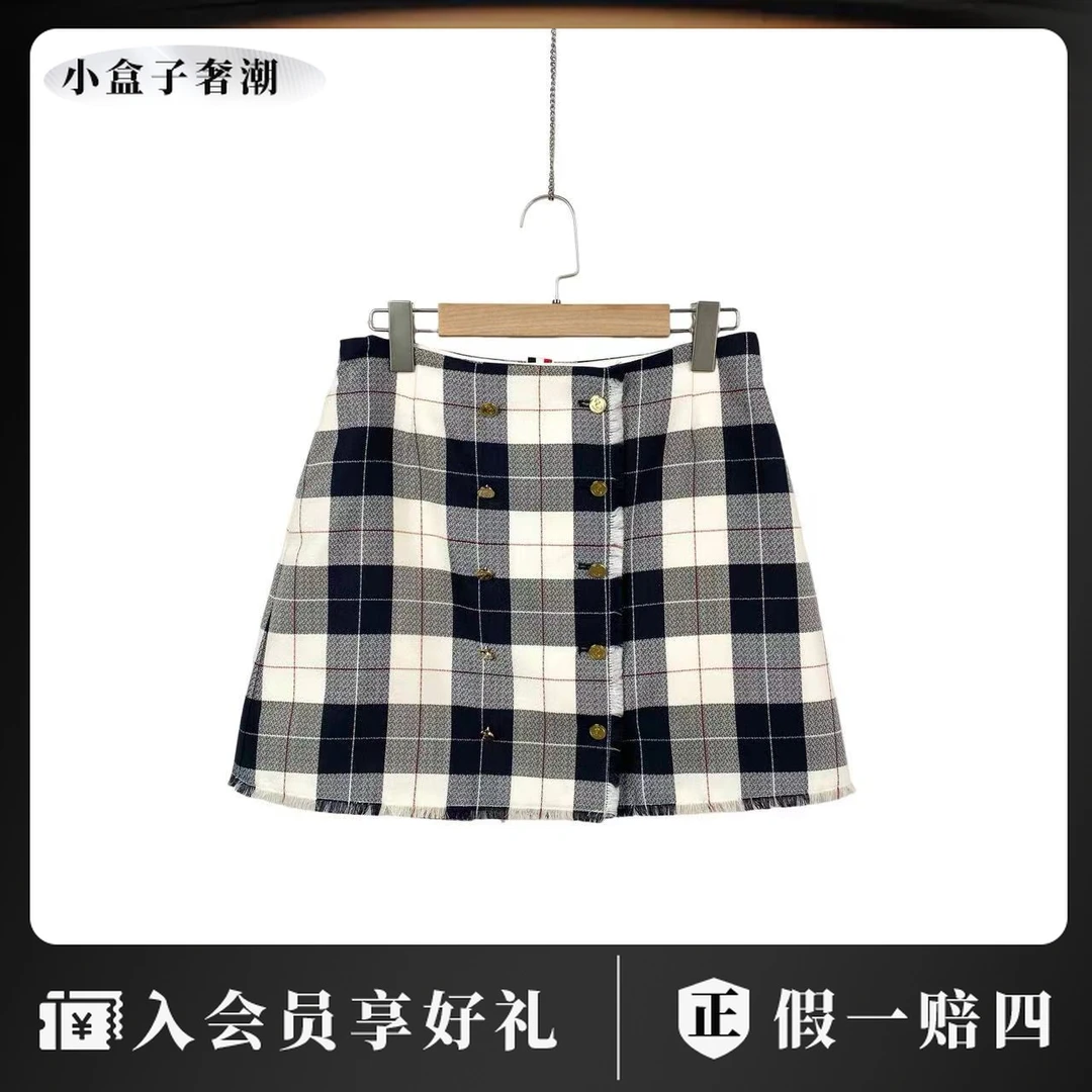 全新未使用 THOMBROWNE  kb0003 格纹短裙 42码 99新带吊