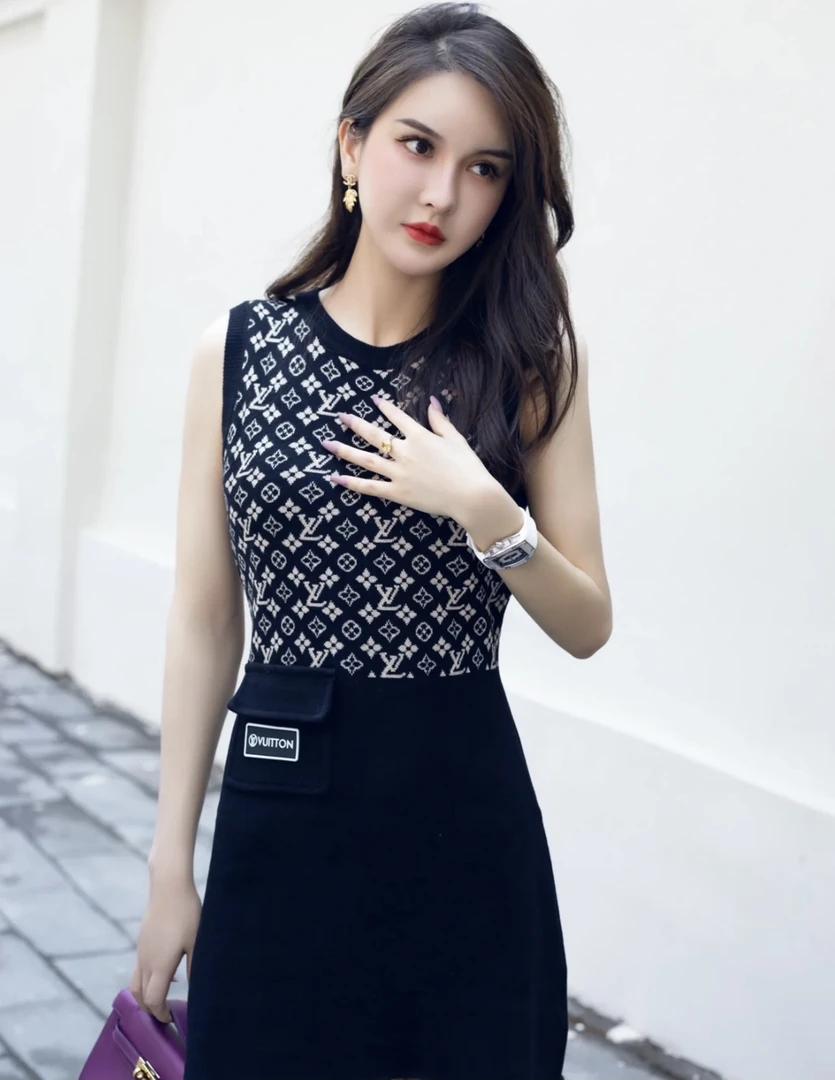 LouisVuitton/路易威登bb0025 老花针织连衣裙 s码