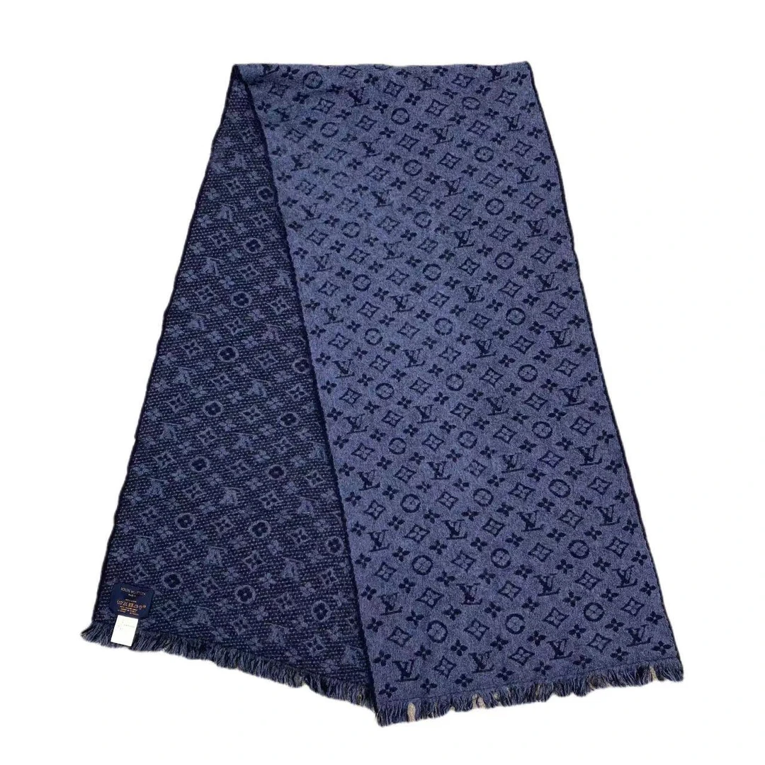 LouisVuitton/路易威登 12426  深蓝满logo围巾 均码 市场价4650