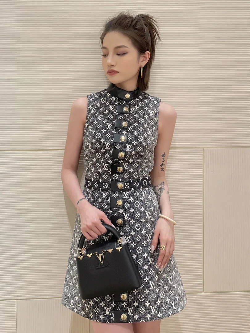 LouisVuitton/路易威登rz0242 黑色老花牛仔连衣裙40
