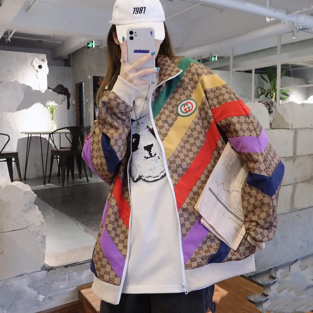 GUCCI/古驰 xg0008 彩虹老花夹克 l码 16900 95新