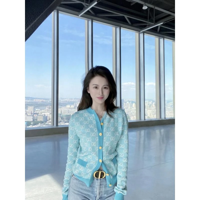 GUCCI/古驰22872 老花满印针织外套 L码