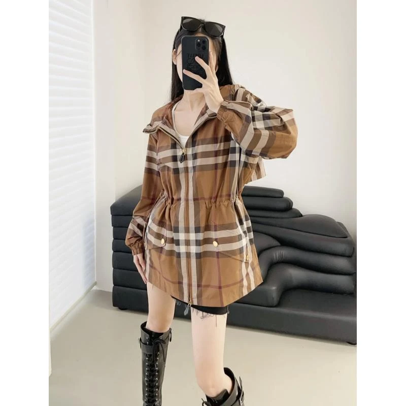 BURBERRY/博柏利22831  格纹连帽冲锋衣 36码