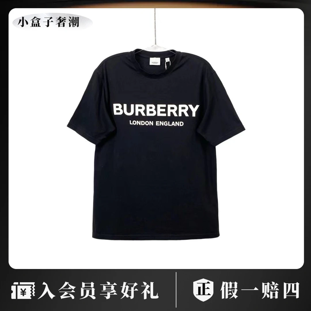 95新 BURBERRY/博柏利  批量 棉  黑色logo短袖