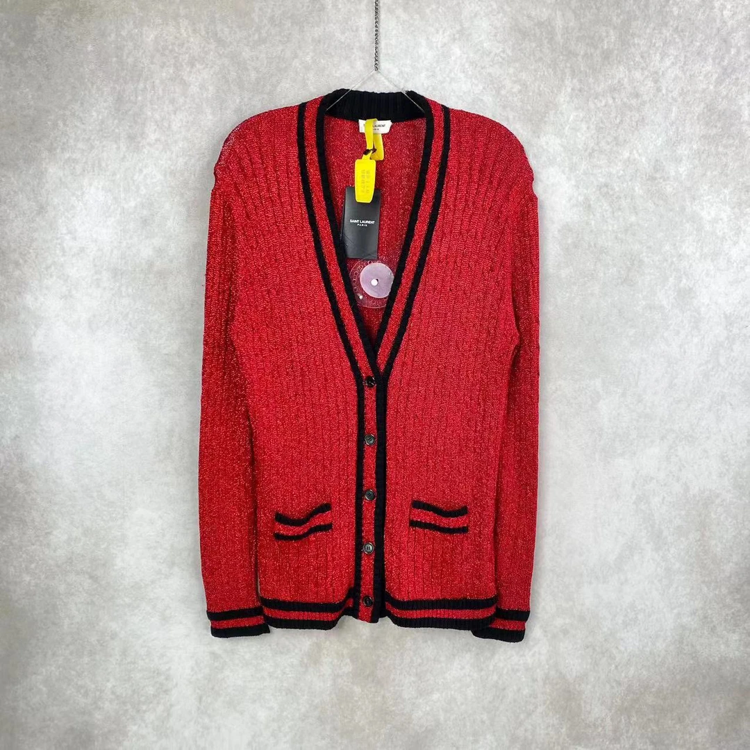 20313 Saint Laurent slp 红色开衫 L码 14700 吊牌