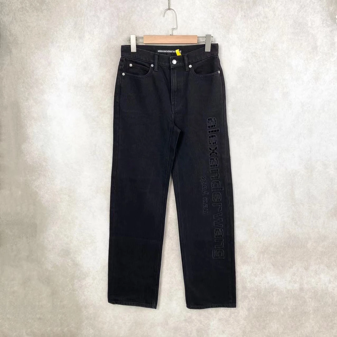 20230 Alexander wang 亚历山大王 镂空字母牛仔裤 24码 5000