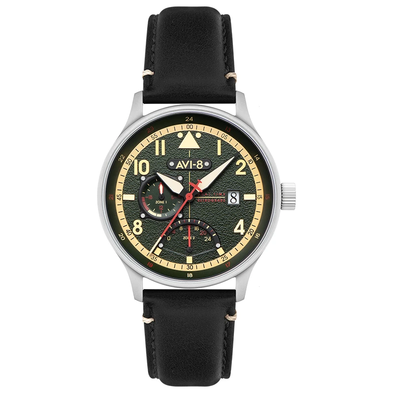 英国手表飓风战斗机AV-4101系列两地时石英 男士腕表