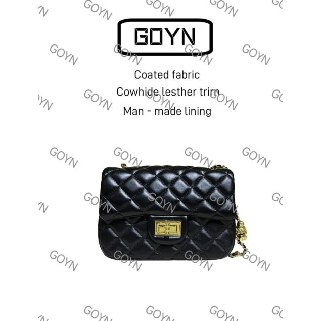 GOYN手工真皮女包小金球黑色包0087